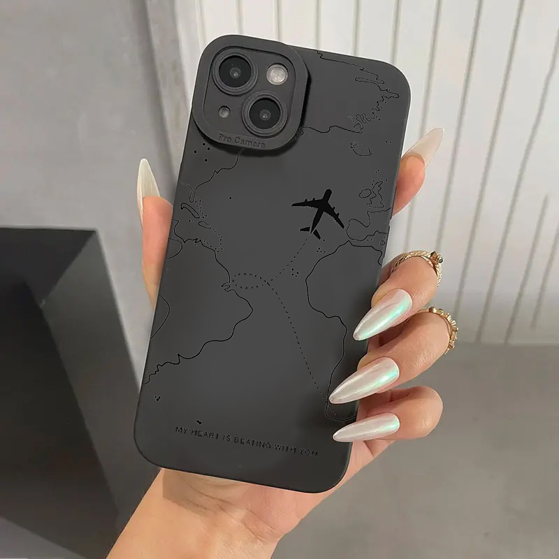 Samsung Galaxy A55 - Reise-inspirierte Handyhüllen mit Flugzeugrouten-Design für Samsung